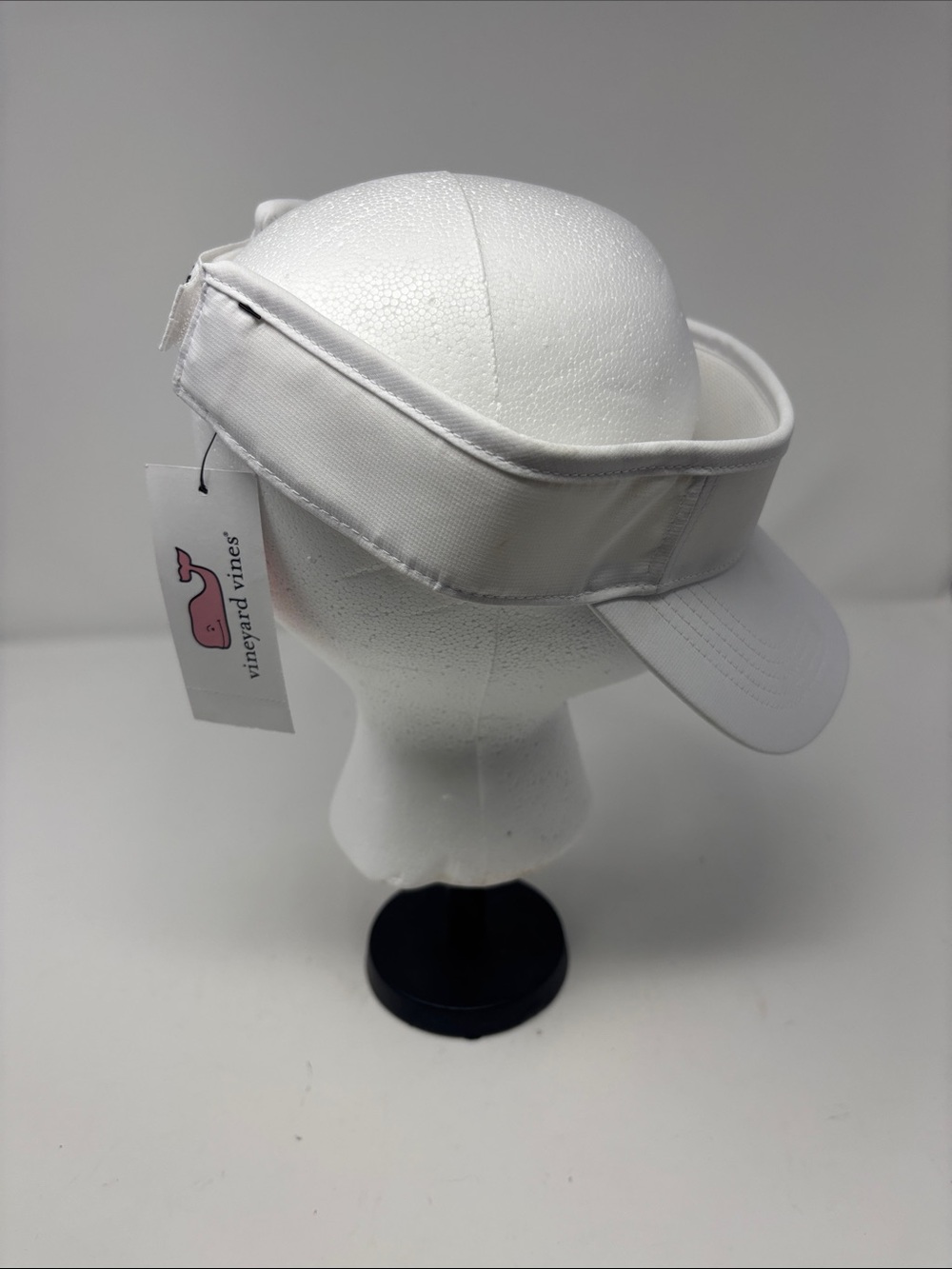 Vineyard Vines White Visor with Red & Navy Whale Logo - Picture 4 of 7